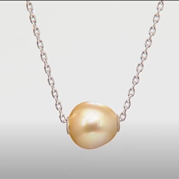 Rarities Carol Brodie Cultured SOUTH SEA GOLDEN Pearl Slider Necklace - Picture 1 of 7